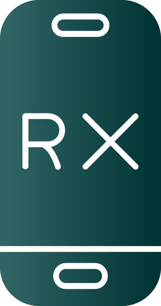 rx glifo degradado icono vector