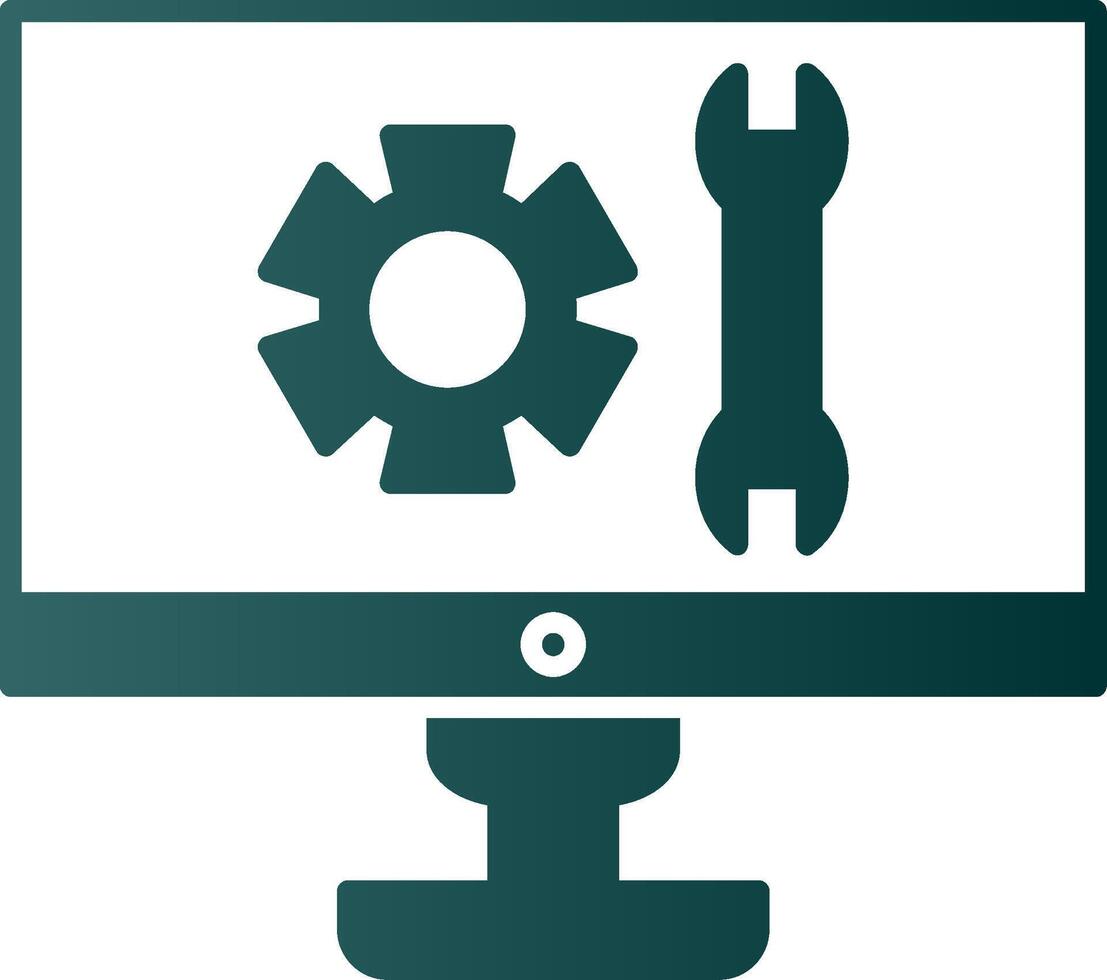 icono de gradiente de glifo de soporte técnico vector