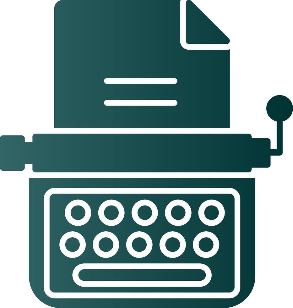 Typewriter Glyph Gradient Icon vector