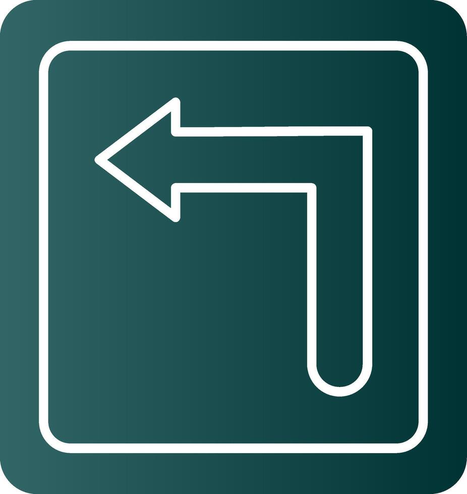 Turn Left Glyph Gradient Icon vector