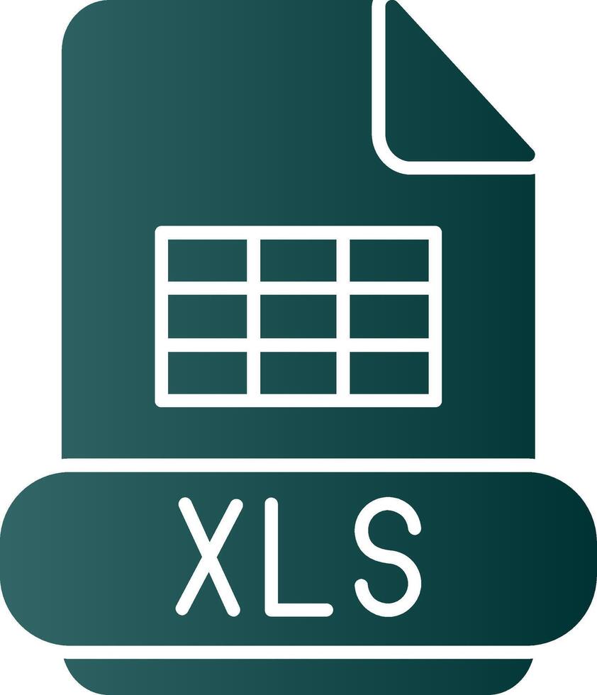 Xls Glyph Gradient Icon vector