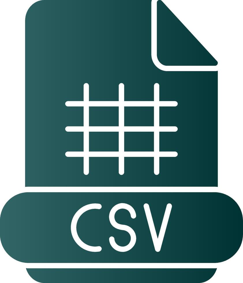 csv glifo degradado icono vector