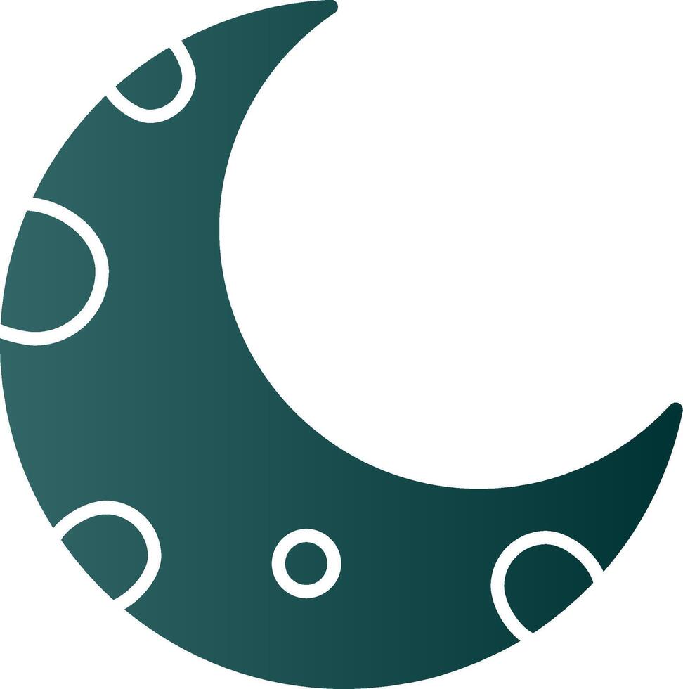 medio Luna glifo degradado icono vector