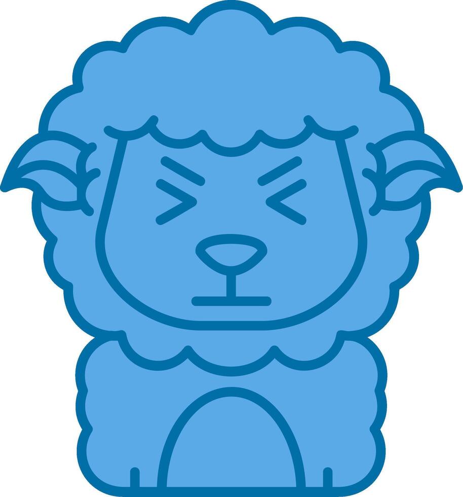 Angry Blue Line Filled Icon vector