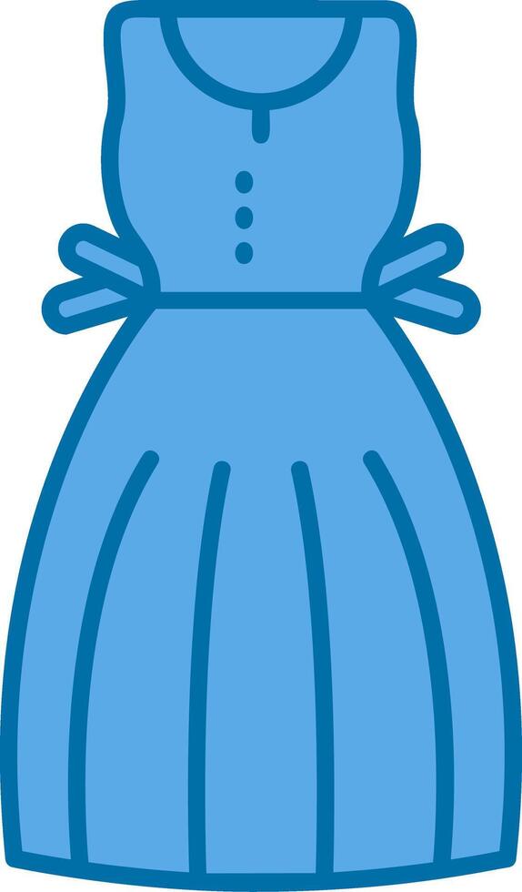 Sundress Blue Line Filled Icon vector