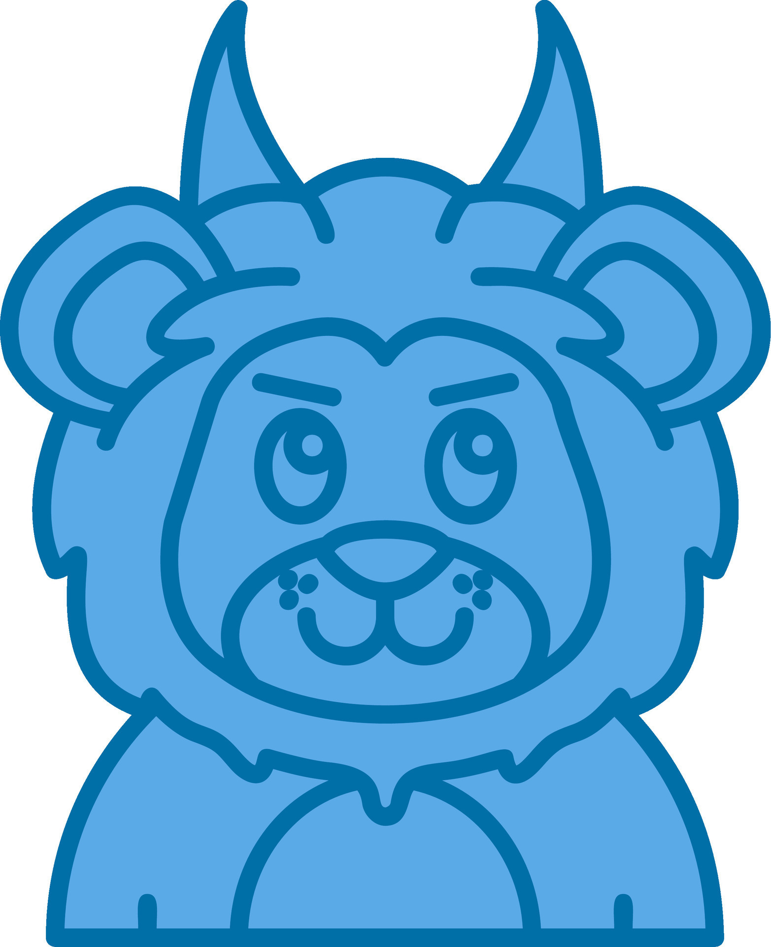 Demon Blue Line Filled Icon 38898739 Vector Art at Vecteezy
