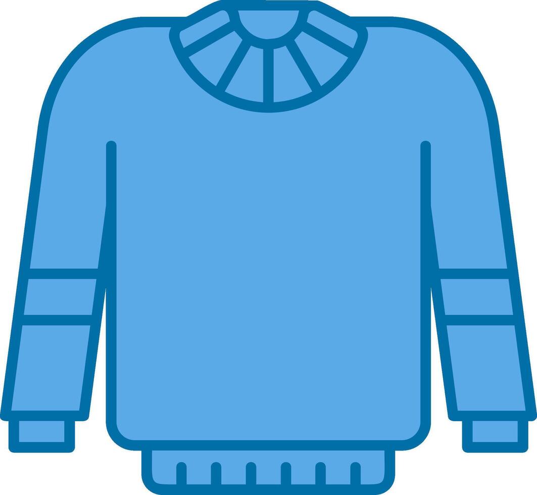 Sweater Blue Line Filled Icon vector