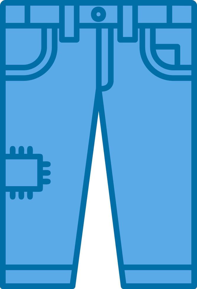 Jeans Blue Line Filled Icon vector