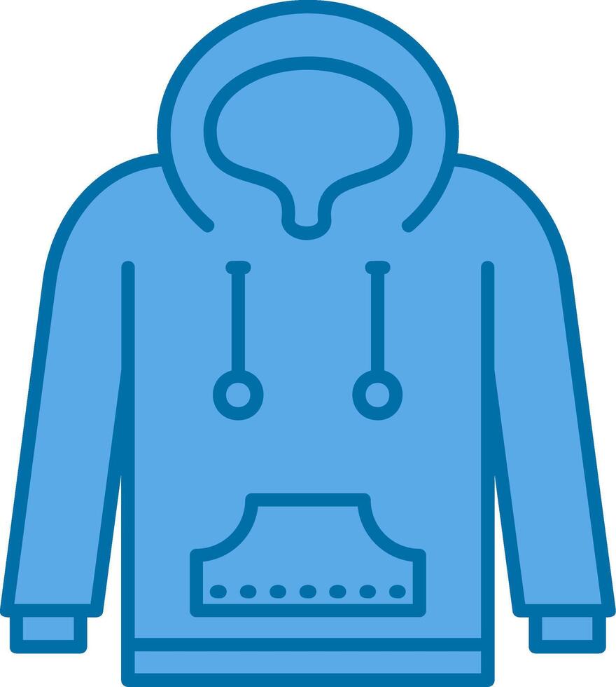 Hoodie Blue Line Filled Icon vector