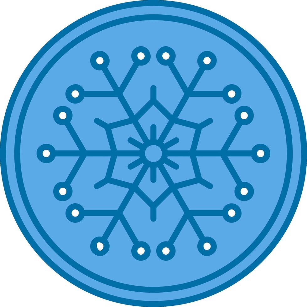 Winter Blue Line Filled Icon vector