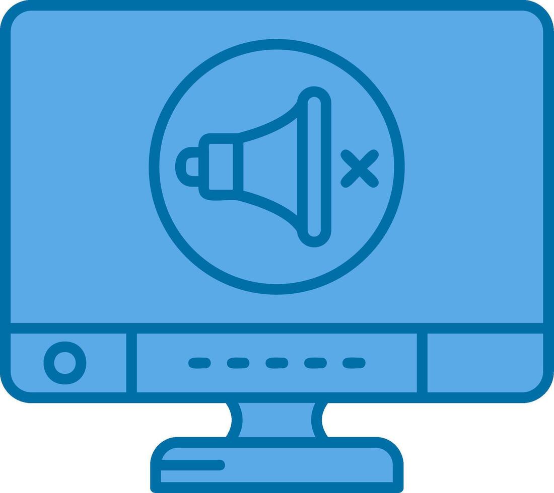 Mute Blue Line Filled Icon vector