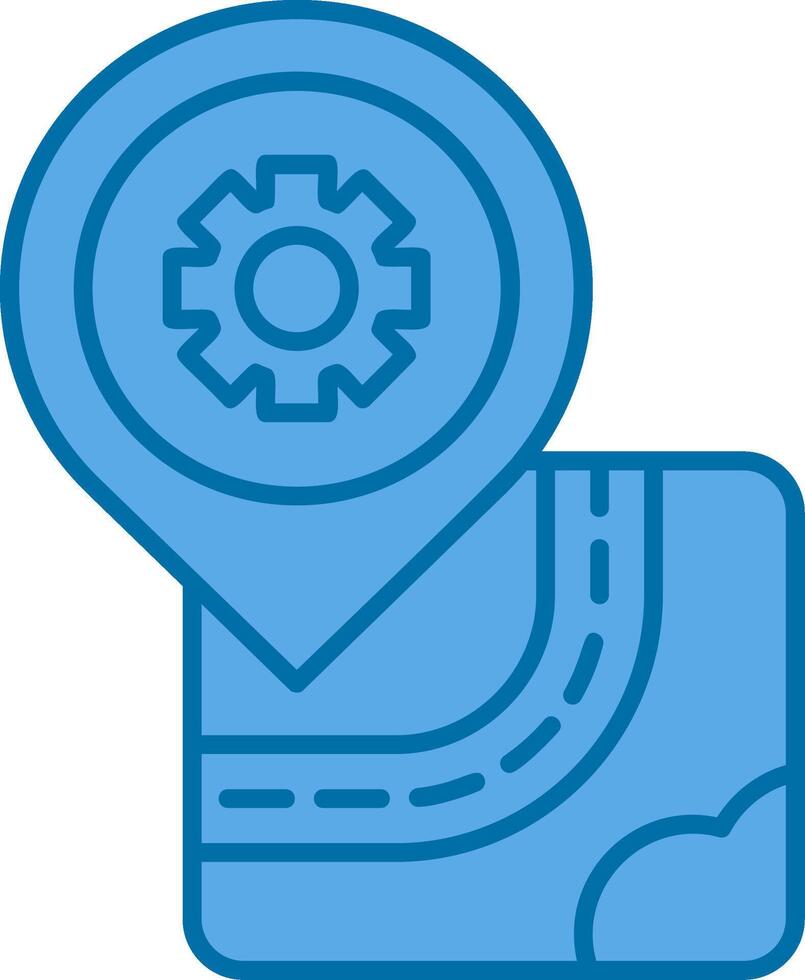 Setting Blue Line Filled Icon vector