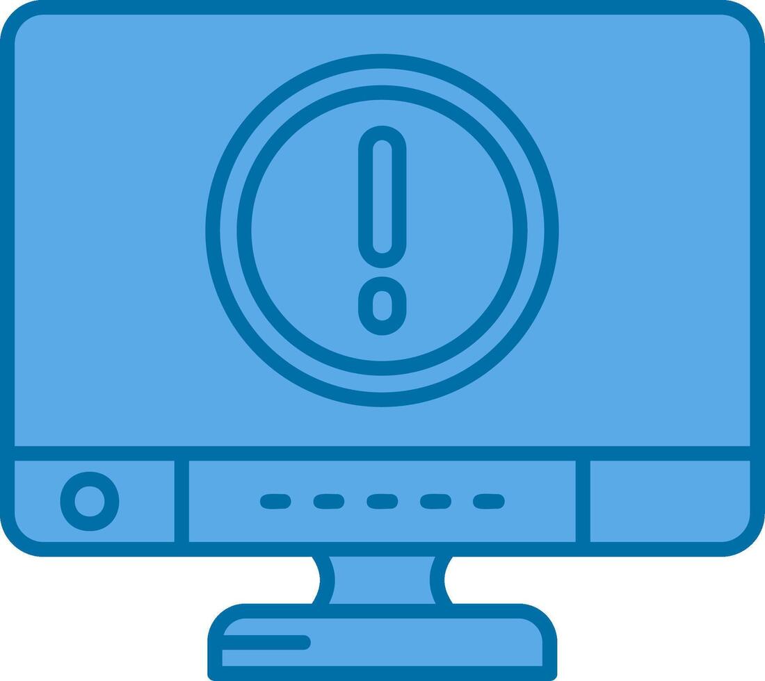 Error Blue Line Filled Icon vector