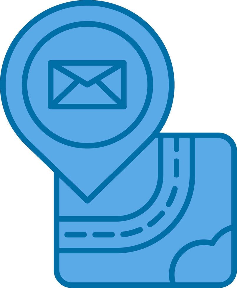 Email Blue Line Filled Icon vector