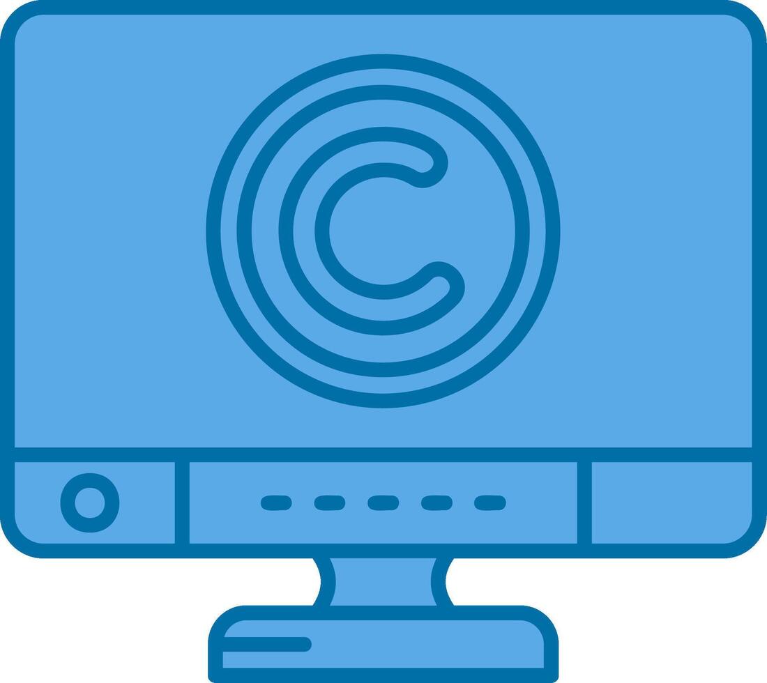 Copyright Blue Line Filled Icon vector