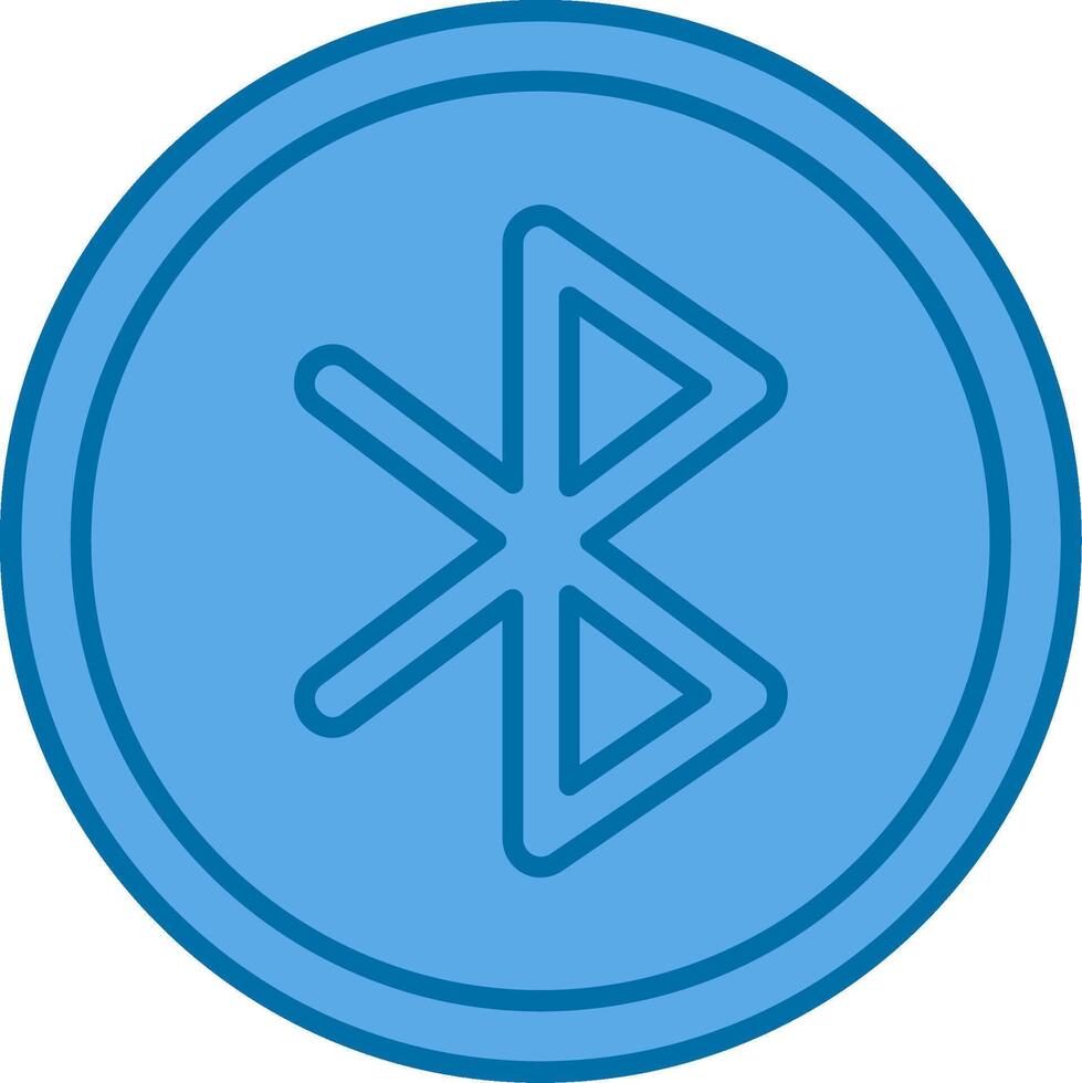 Bluetooth Blue Line Filled Icon vector