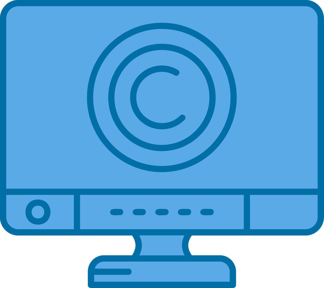 Copyright Blue Line Filled Icon vector