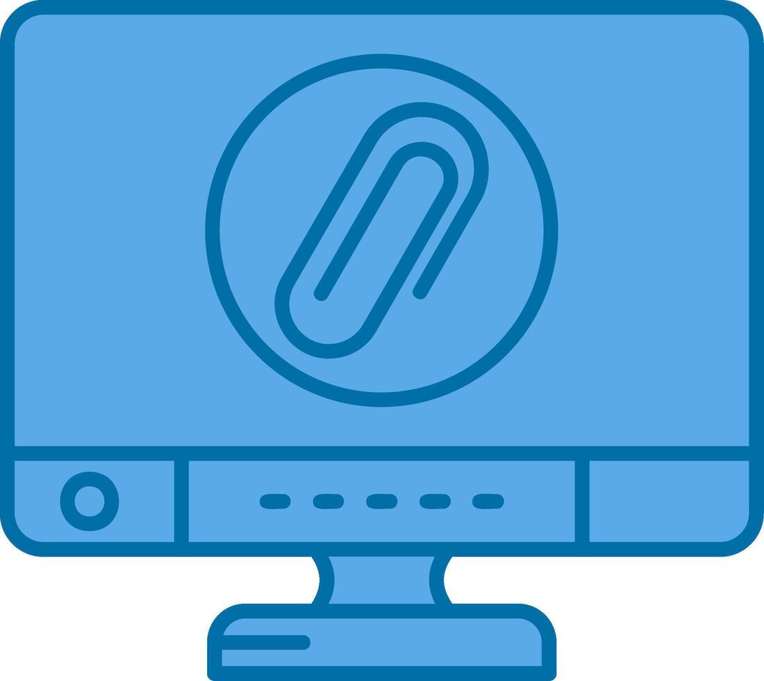 Clip Blue Line Filled Icon vector