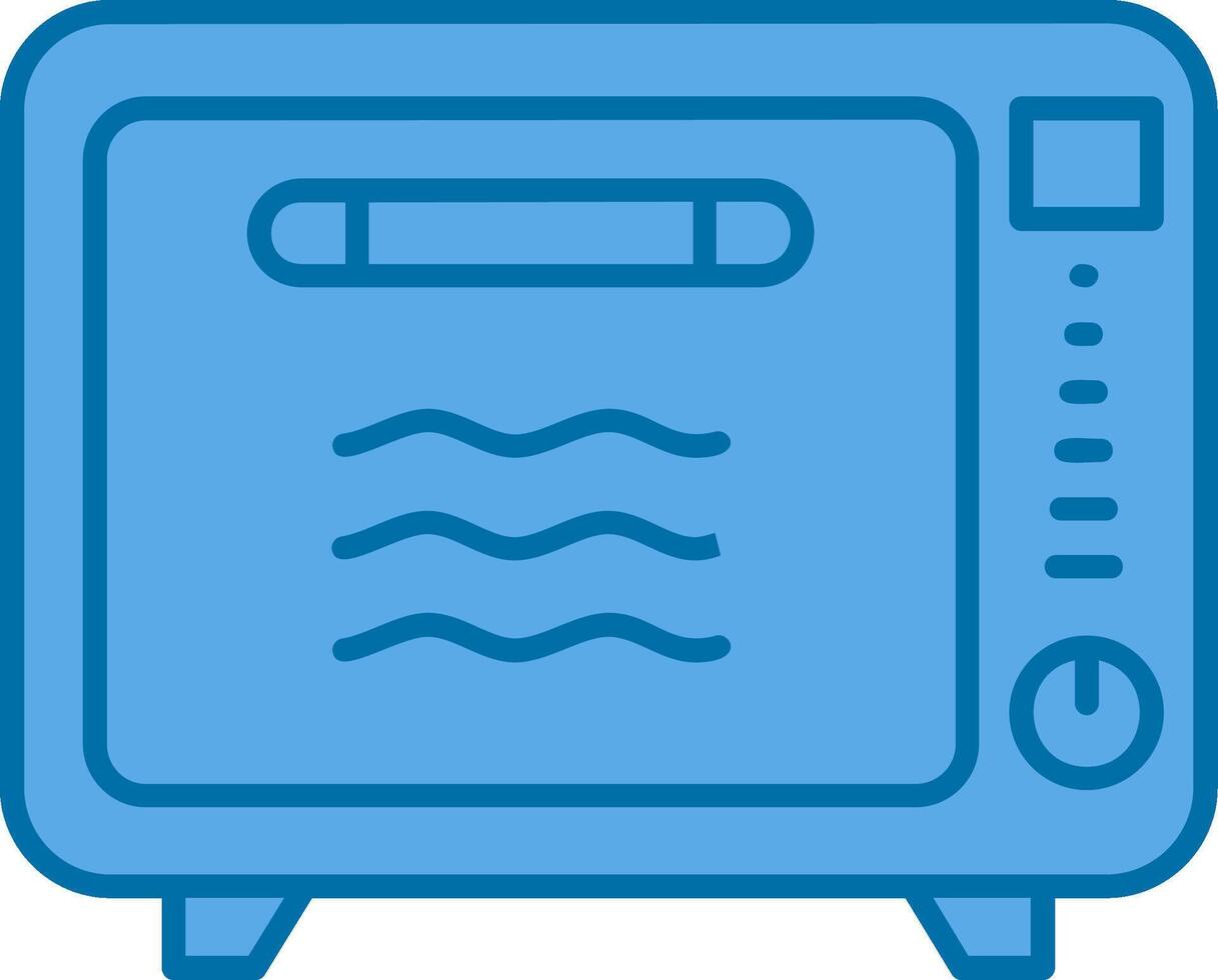 Oven Blue Line Filled Icon vector