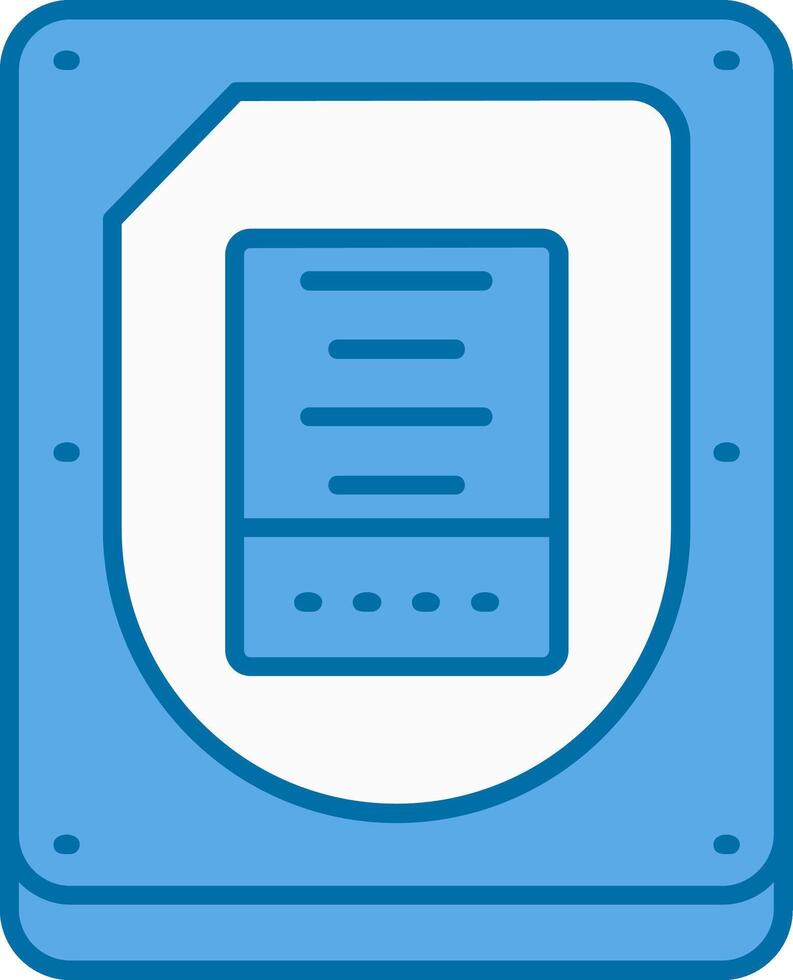 Disk Blue Line Filled Icon vector