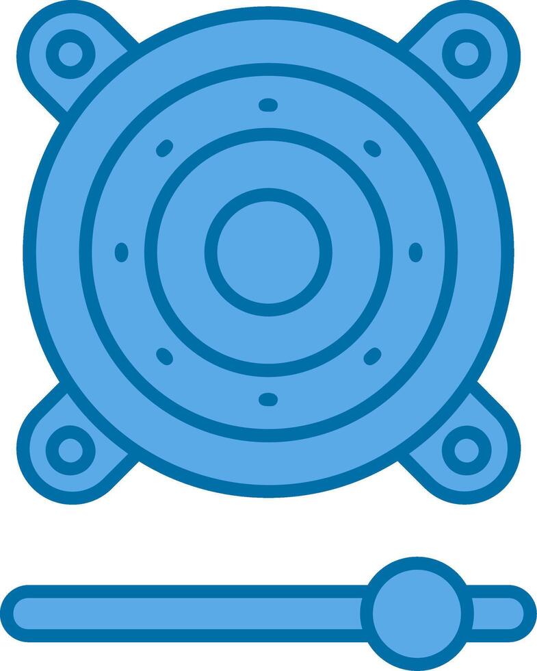 altavoz azul línea lleno icono vector