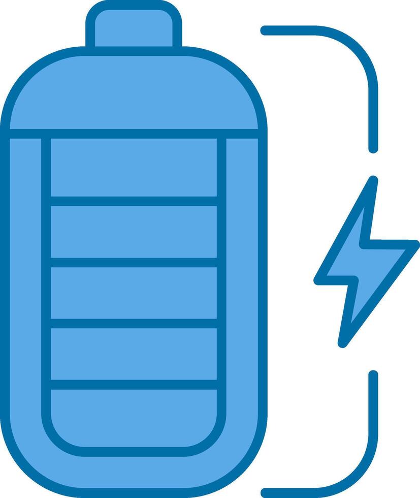 Battery Blue Line Filled Icon vector