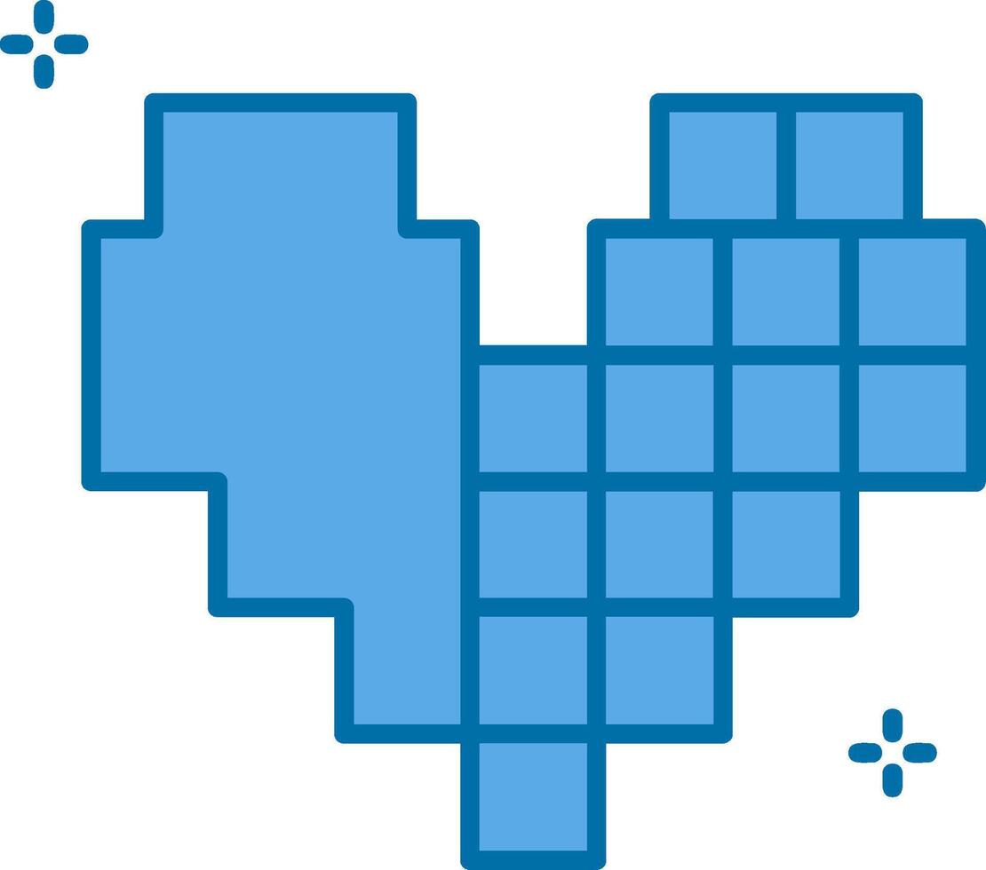 Pixel Blue Line Filled Icon vector