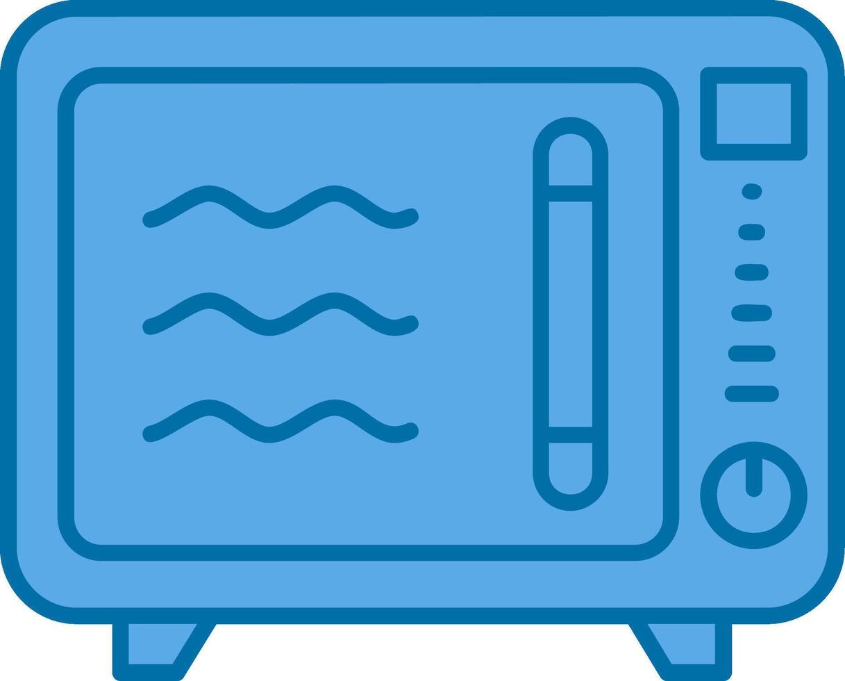 Oven Blue Line Filled Icon vector