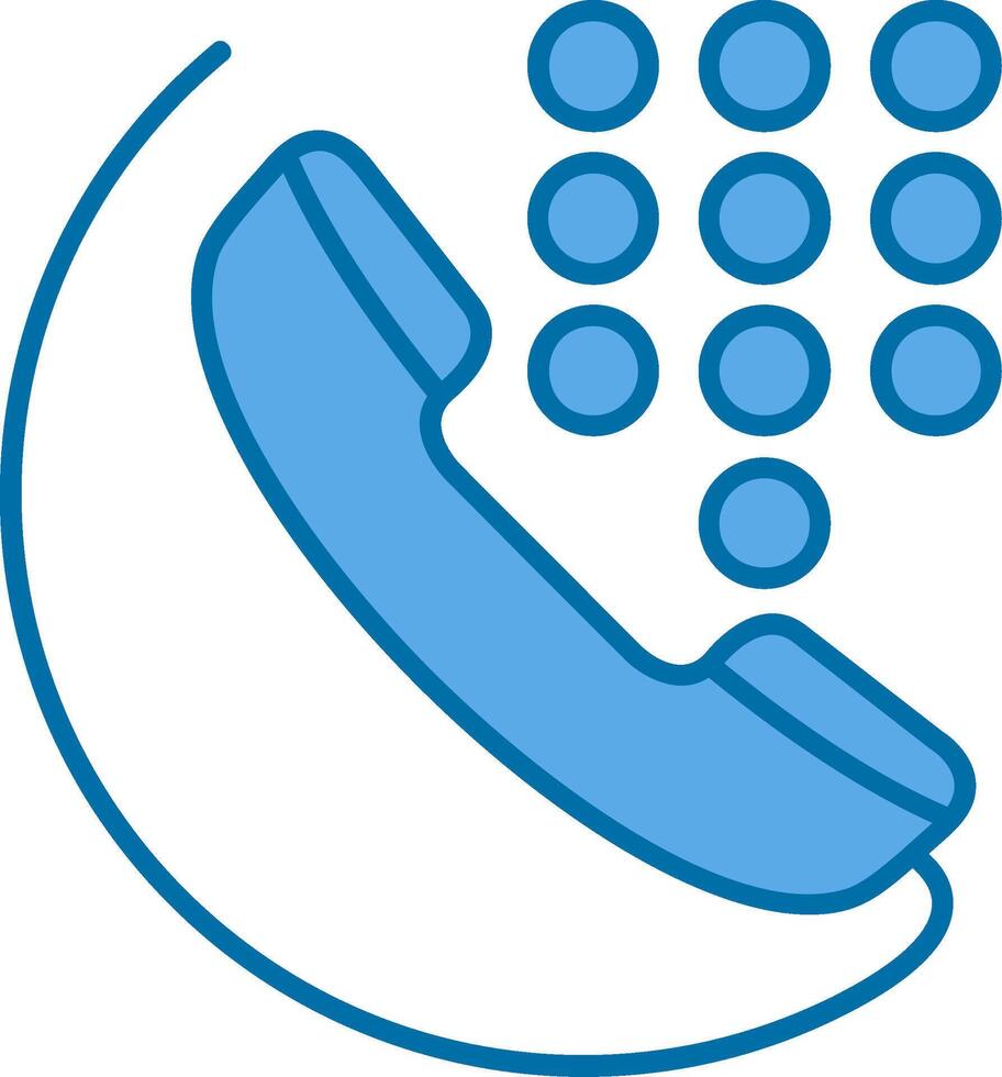 Dial Blue Line Filled Icon vector