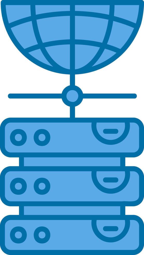 Database Blue Line Filled Icon vector