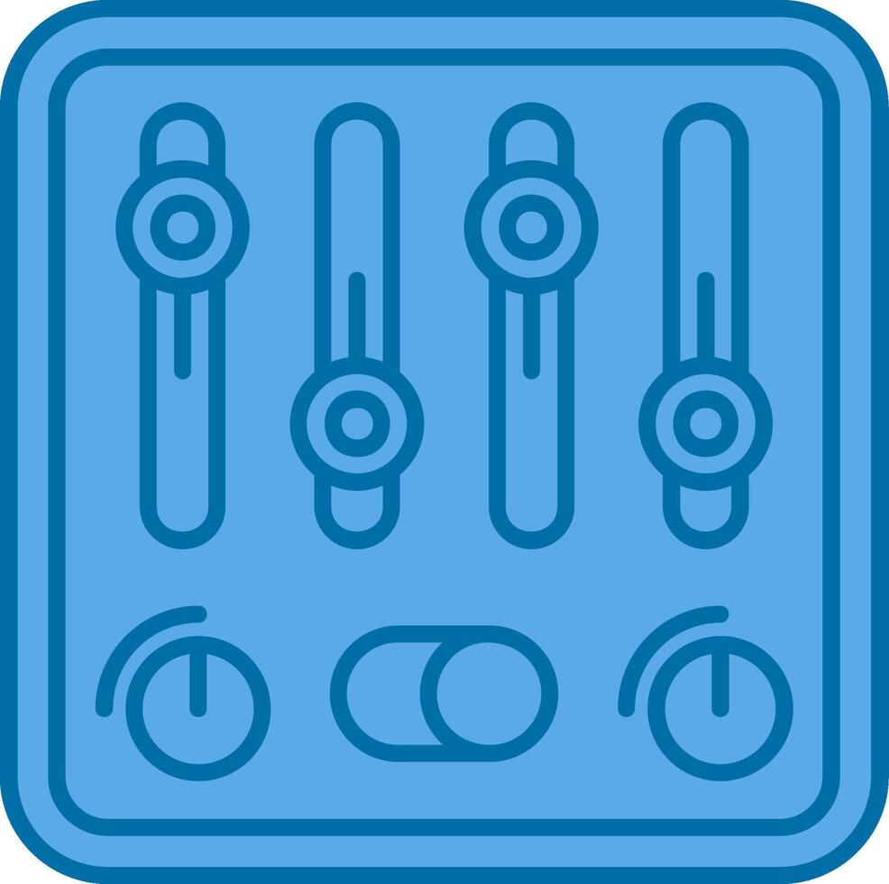 controlar azul línea lleno icono vector