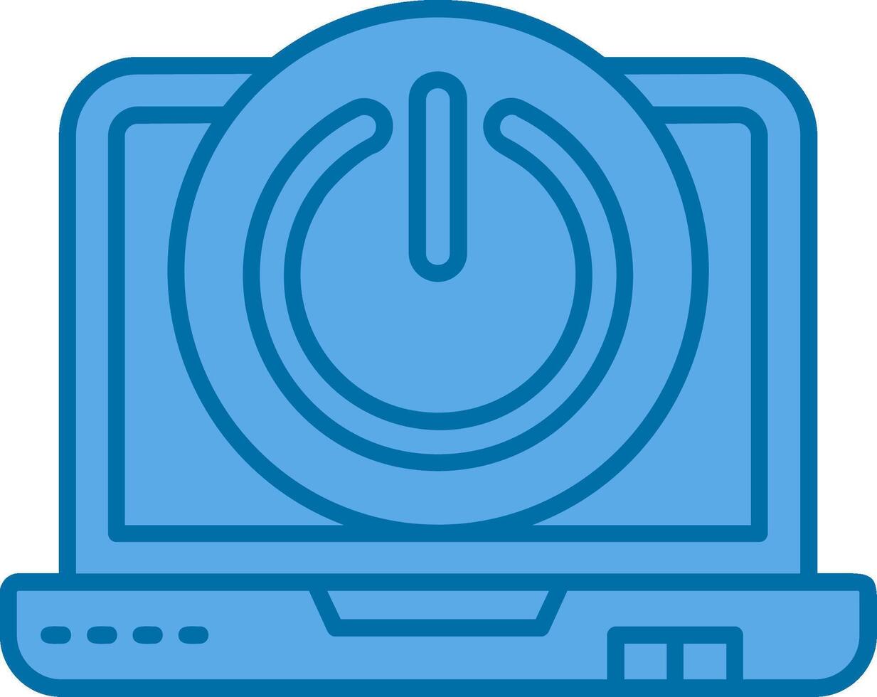 Power off Blue Line Filled Icon vector