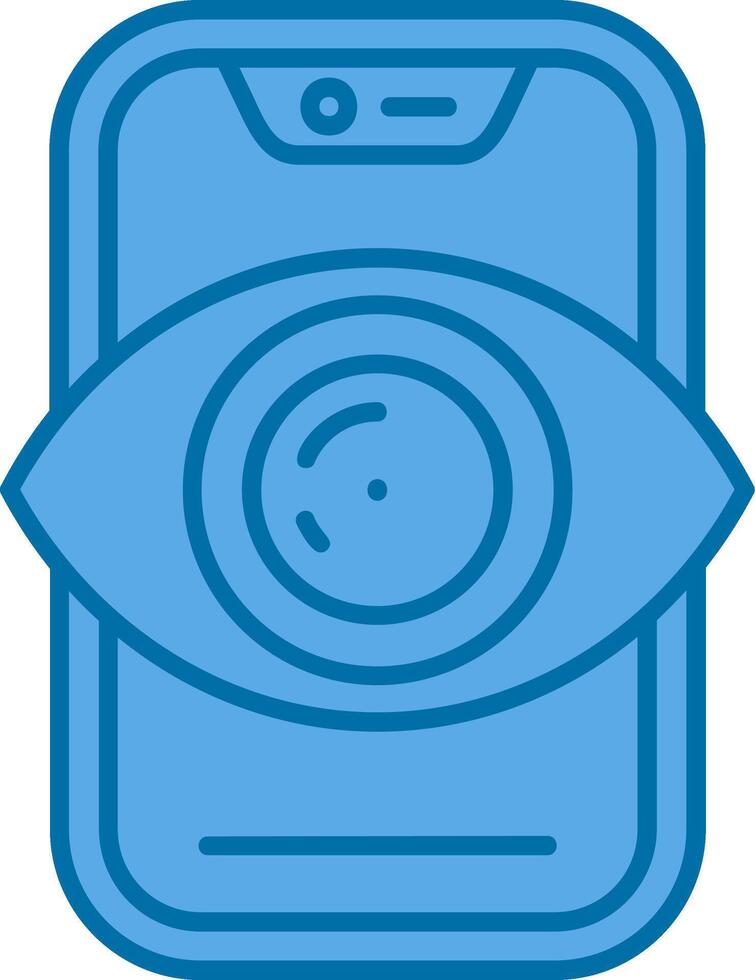 Vision Blue Line Filled Icon vector