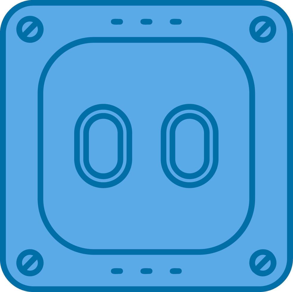 Socket Blue Line Filled Icon vector