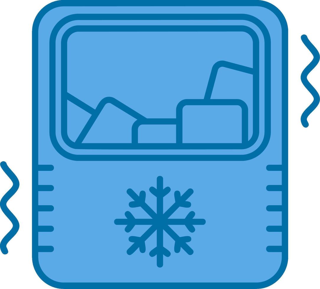 Ice maker Blue Line Filled Icon vector
