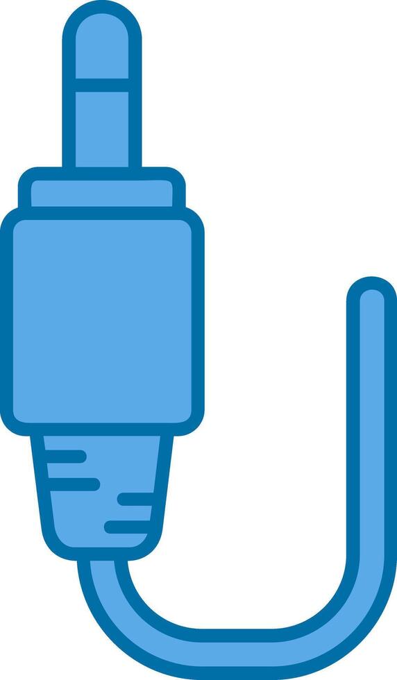 Audio cable Blue Line Filled Icon vector