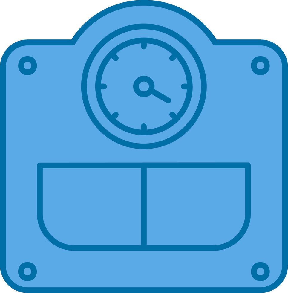 Weight Blue Line Filled Icon vector