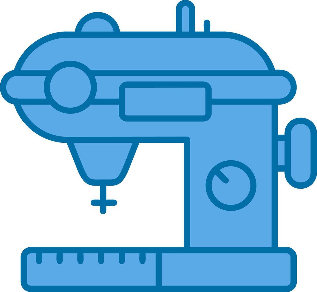 Sewing Blue Line Filled Icon vector