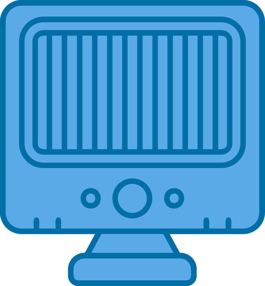 Heater Blue Line Filled Icon vector