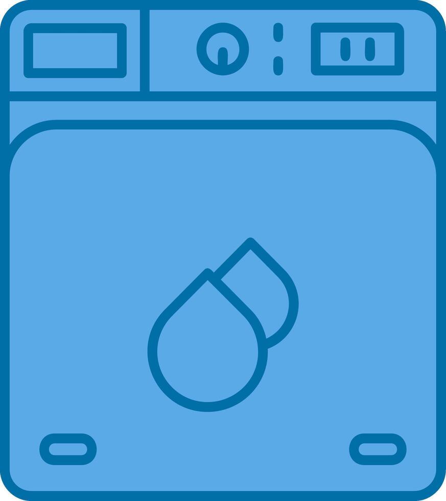 Laundry Blue Line Filled Icon vector