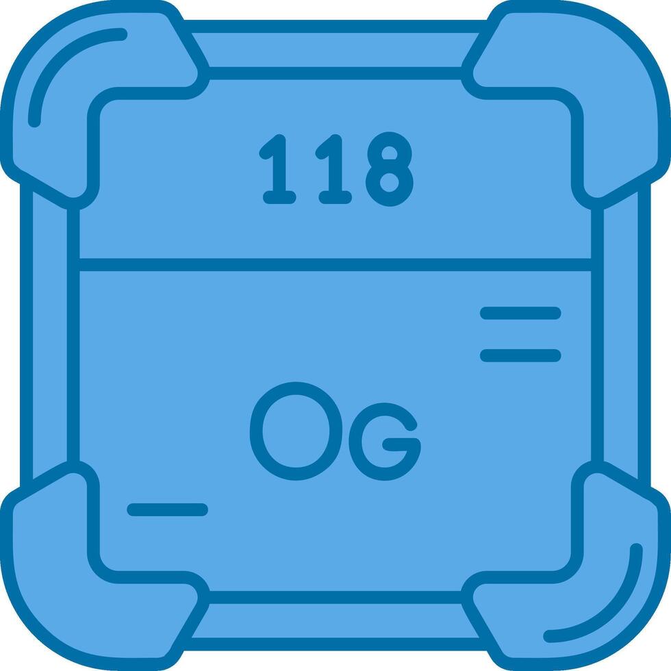 Oganesson Blue Line Filled Icon vector