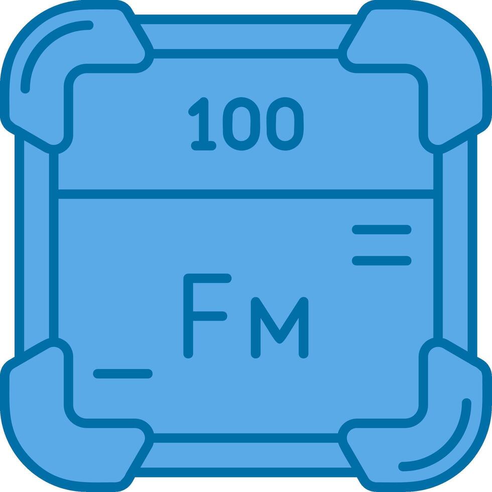 Fermium Blue Line Filled Icon vector