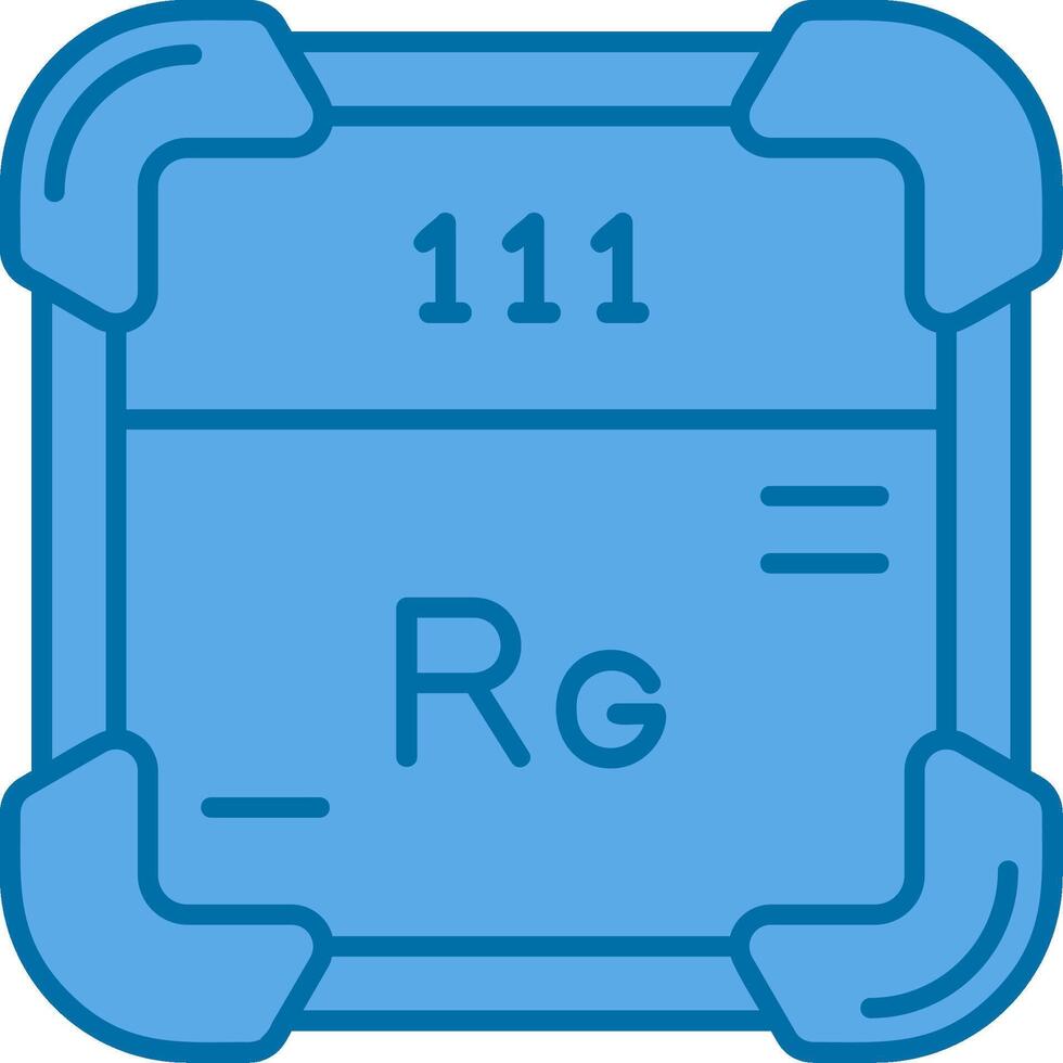Roentgenium Blue Line Filled Icon vector