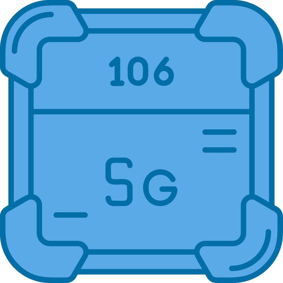 Seaborgium Blue Line Filled Icon vector