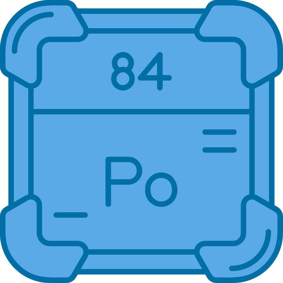 polonio azul línea lleno icono vector