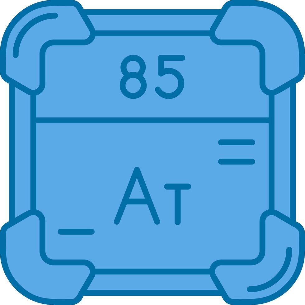 astatine azul línea lleno icono vector