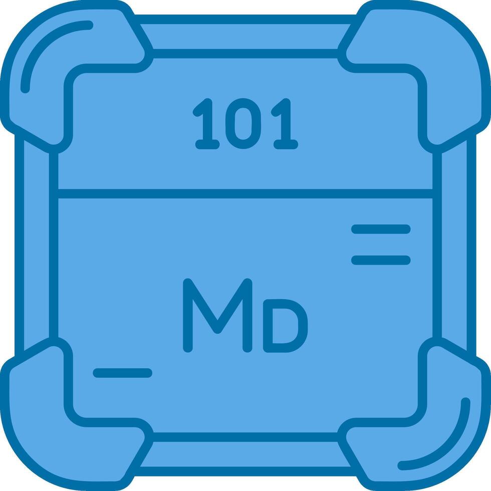 Mendelevium Blue Line Filled Icon vector