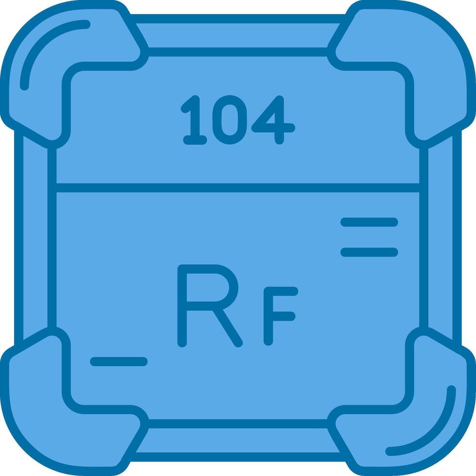 Rutherfordium Blue Line Filled Icon vector