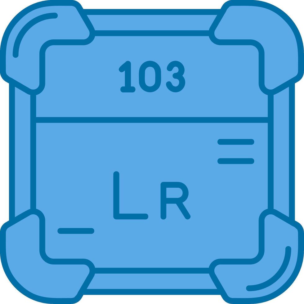 Lawrencium Blue Line Filled Icon vector