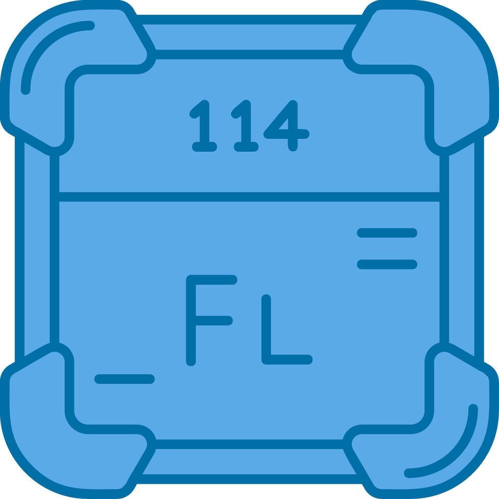 flerovium azul línea lleno icono vector